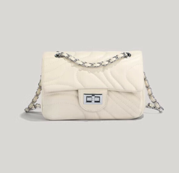 Hotly recommended small fragrant rhombus shoulder crossbody bag (off-white)