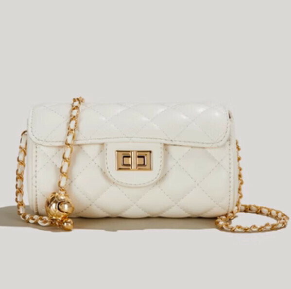 Hotly recommended fragrant rhombus chain crossbody bag (off-white)