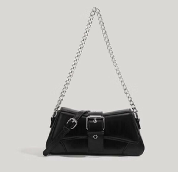 Hot push chain shoulder crossbody bag (black)