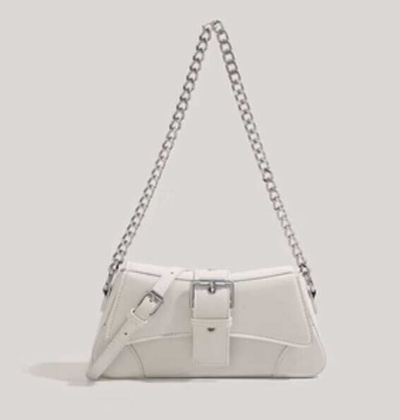 Hot recommended chain shoulder crossbody bag (off-white)