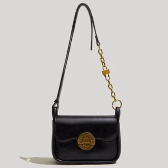 Popular commuting fashion crossbody small square bag (black)