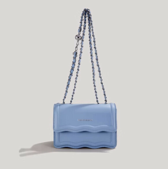 Hot push chain crossbody small square bag (blue)