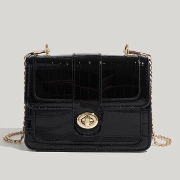 Popular stone pattern crossbody small square bag (classic black)