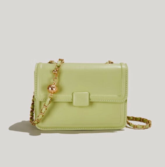 Hot push chain shoulder crossbody small square bag (green)