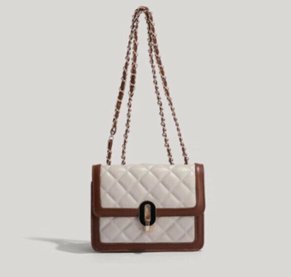 Hot recommended fashionable one-shoulder cross-body small square bag (brown)