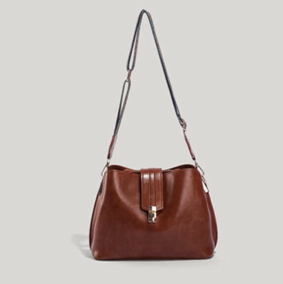 Hot Recommended Large Capacity Commuting Bucket Crossbody Bag (Brown)