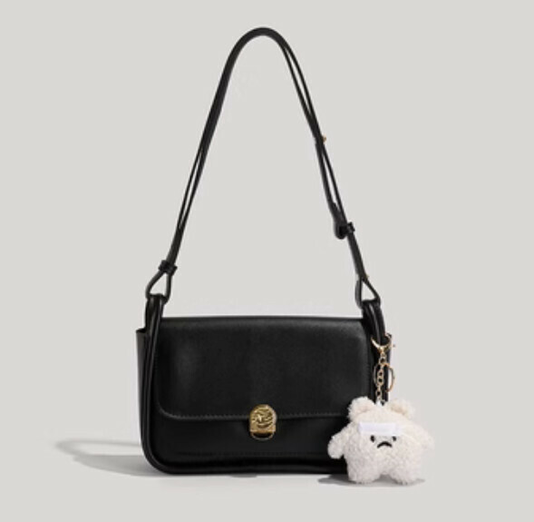Hot Recommended Retro Shoulder Commuter Crossbody Bag (Black)