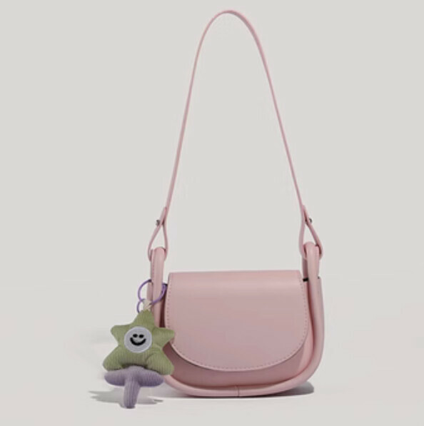 Hot Recommended Versatile Shoulder Crossbody Bag Saddle Bag (Pink)