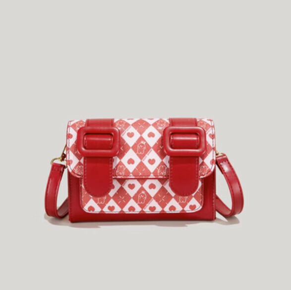 Hot recommendation: sweet Cambridge crossbody small square bag (red)