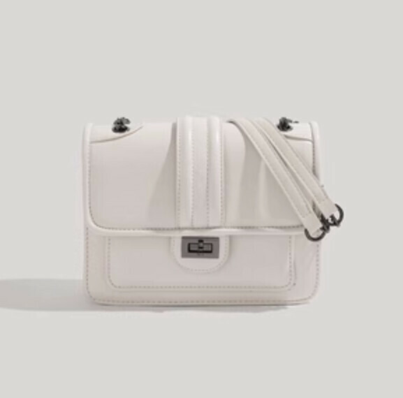 Hot style chain crossbody small square bag (off-white)