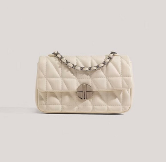 Popular cross-body commuter rhombus square bag (off-white)