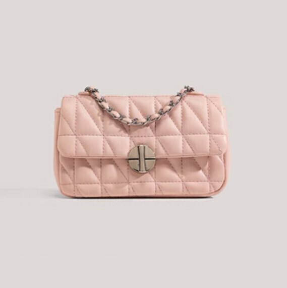 Popular Crossbody Commuting Diamond Square Bag (Pink)