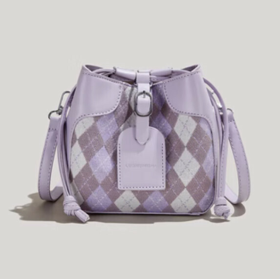 Popular high-end bucket crossbody bag (purple)