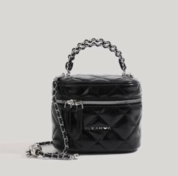 Hot style small fragrant chain portable cross-body bag (black)