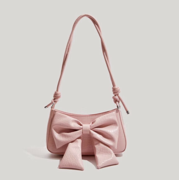 Hot style bow shoulder crossbody bag (pink)