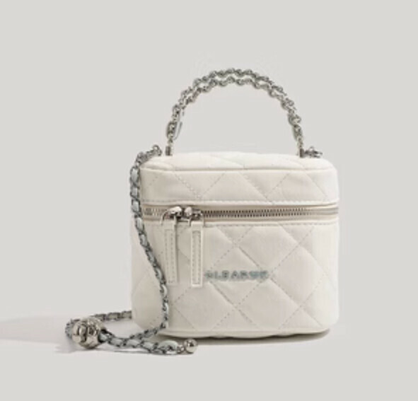 Hot style small fragrant chain portable cross-body bag (white)