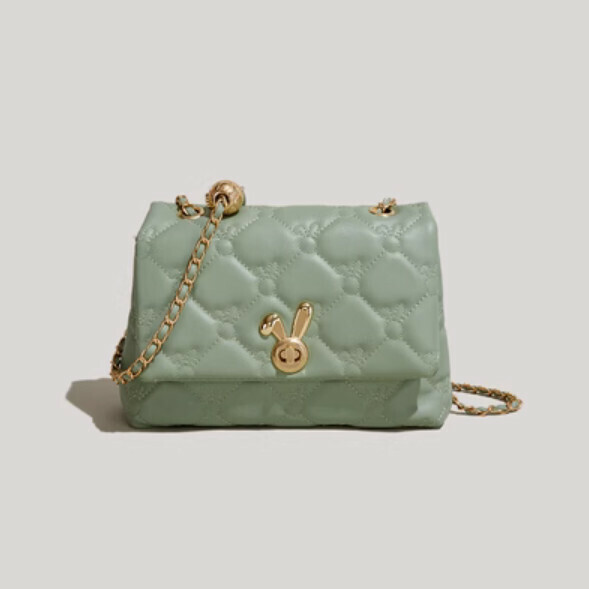 Hot style small fragrance shoulder crossbody bag (green)