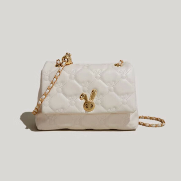 Hot style small fragrant shoulder crossbody bag (off-white)