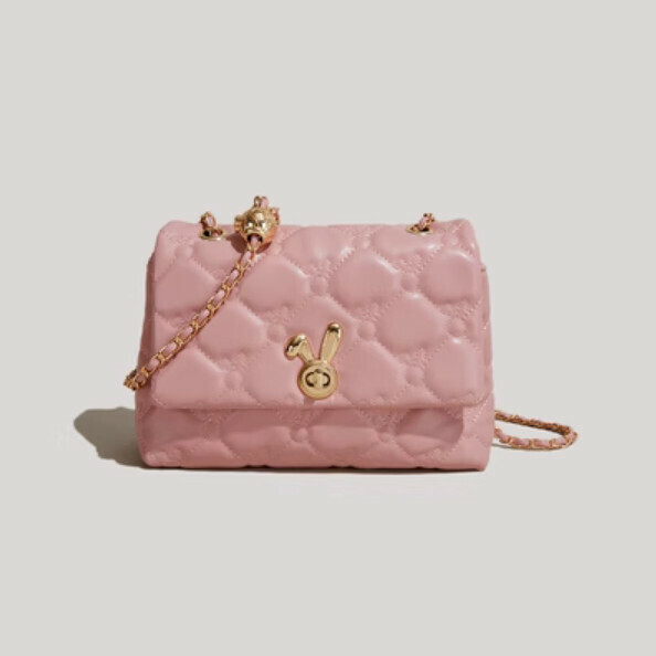 Hot style small fragrance shoulder crossbody bag (pink)
