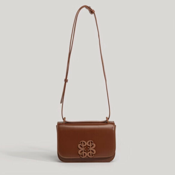 Popular fashionable one-shoulder cross-body small square bag (brown)