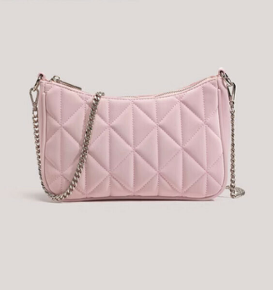 Popular diamond chain shoulder crossbody bag (pink)