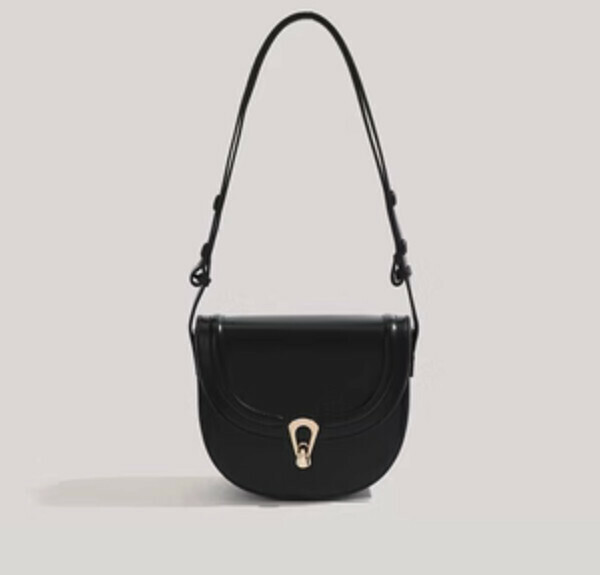 Popular shoulder crossbody saddle bag (black)