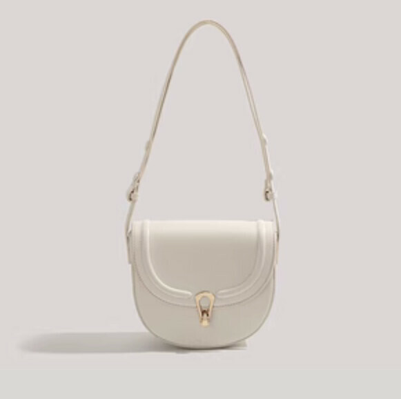 Popular one-shoulder cross-body saddle bag (off-white)