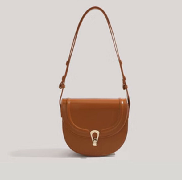 Popular shoulder crossbody saddle bag (brown)