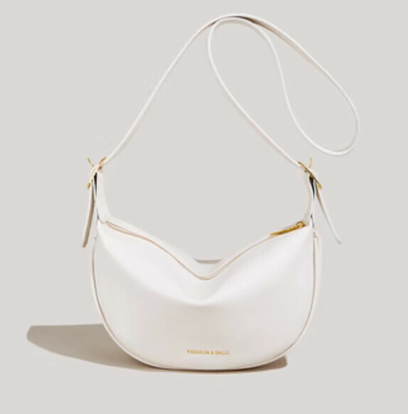 Popular crescent moon shoulder crossbody bag (off-white)