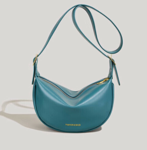 Popular crescent moon shoulder crossbody bag (green)