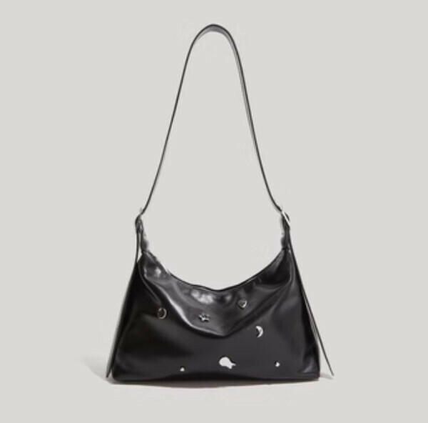 Popular large-capacity tote crossbody bag (black)