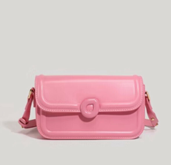 Popular pu leather shoulder and versatile crossbody bag (rose red)
