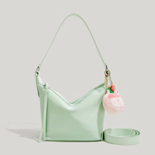 Popular nylon fabric large-capacity tote shoulder crossbody bag (green)