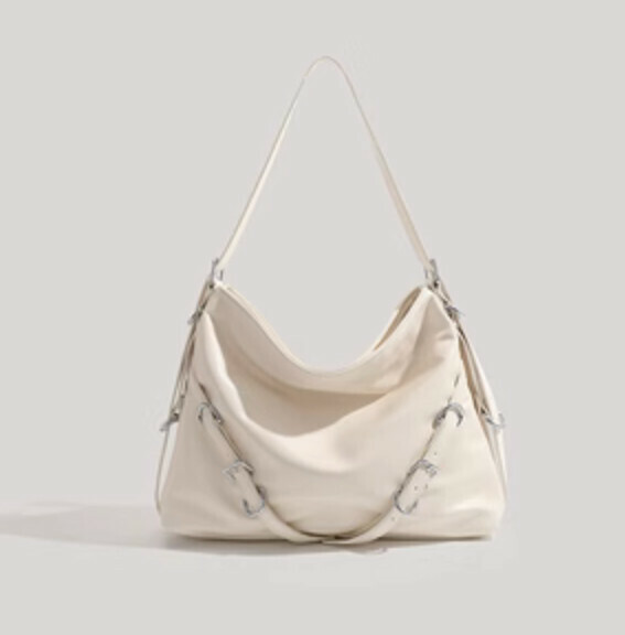 Popular pu leather commuter tote crossbody bag (white)