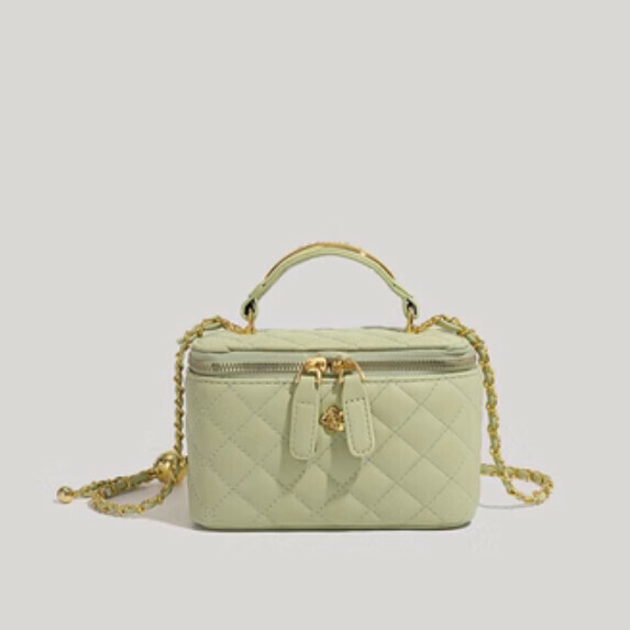 Popular pu leather small fragrant shoulder crossbody bag (green)