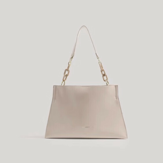 Popular pu leather large capacity shoulder armpit bag (off-white)