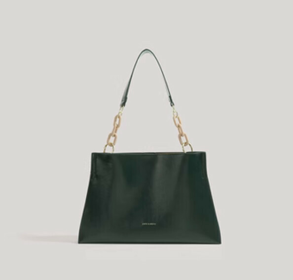 Popular pu leather large capacity shoulder armpit bag (green)