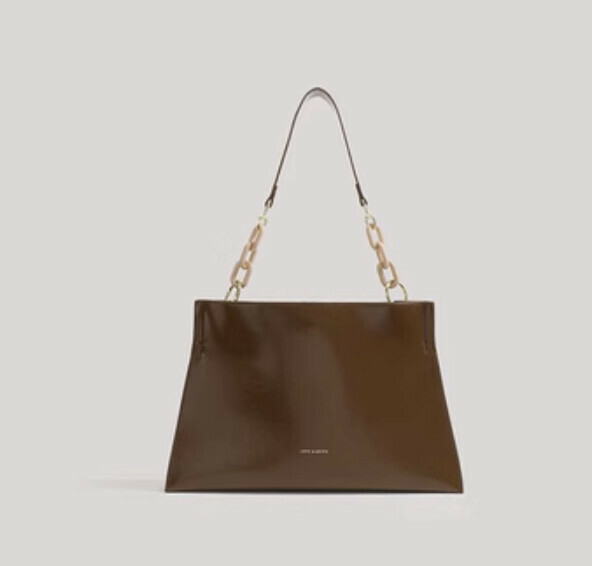 Popular pu leather large-capacity shoulder armpit bag (coffee color)