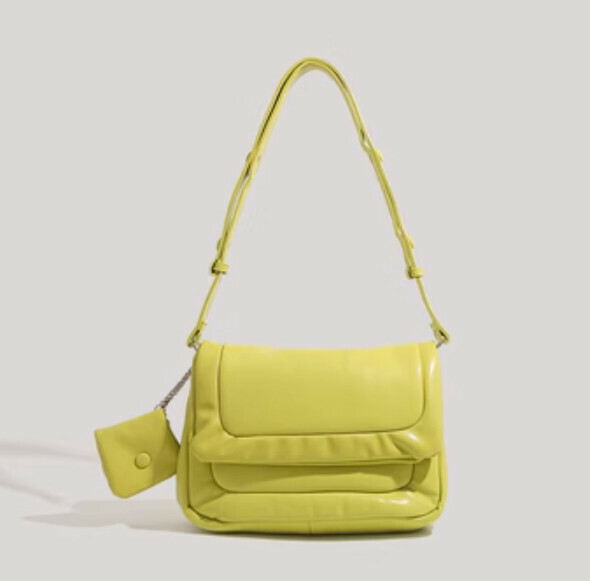 Popular pu leather large-capacity shoulder crossbody bag (fruit green)