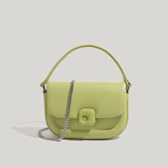 Popular pu leather shoulder chain crossbody bag (green)