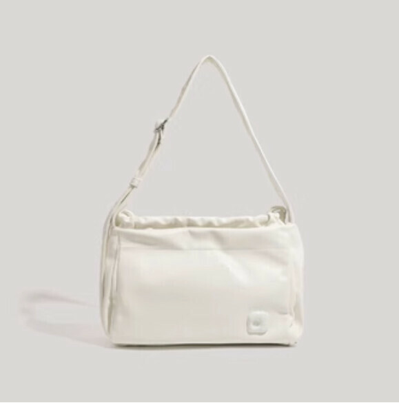 Popular pu leather commuter tote shoulder bag (white)