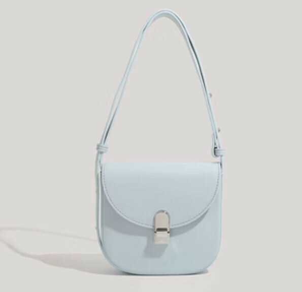 Popular pu leather high-end saddle crossbody bag (sky blue)