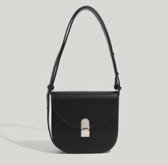 Popular pu leather high-end saddle crossbody bag (classic black)