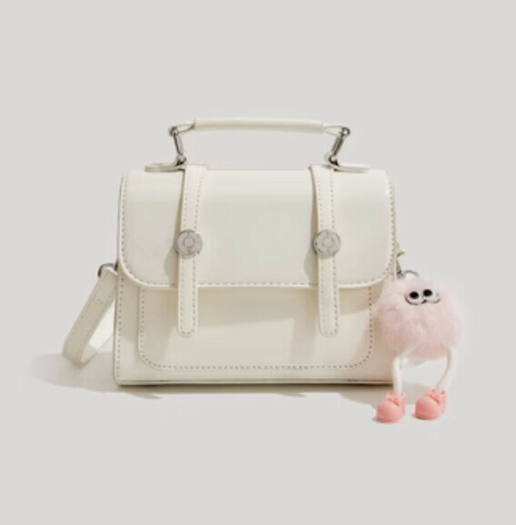 Popular pu leather versatile shoulder crossbody bag (off-white)