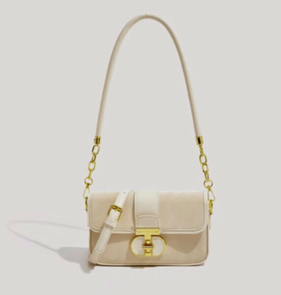 Popular pu leather high-end underarm shoulder crossbody bag (off-white)