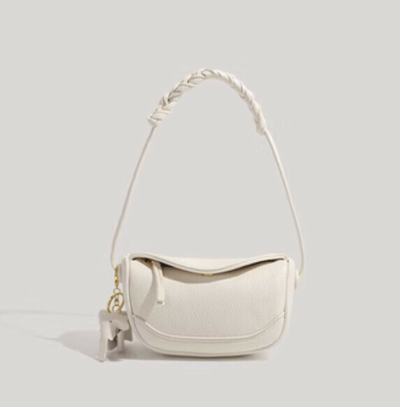 Popular pu leather shoulder crossbody dumpling bag (white)