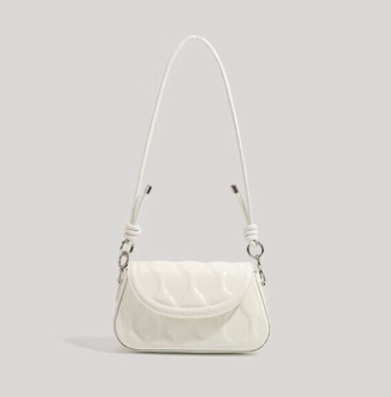 Popular high-end pu leather shoulder crossbody bag (white)