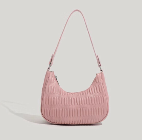 Popular high-end pu leather shoulder crossbody bag (pink)