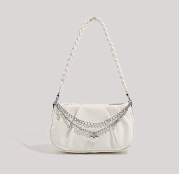 Popular pu leather versatile shoulder crossbody armpit bag (off-white)