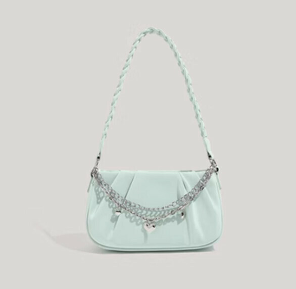 Popular pu leather versatile shoulder crossbody armpit bag (green)